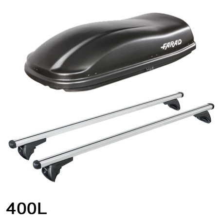 Coffre de toit Marlin 400 Litres noir et barres de toit Bmw X3 F25 - 2010 à 2017