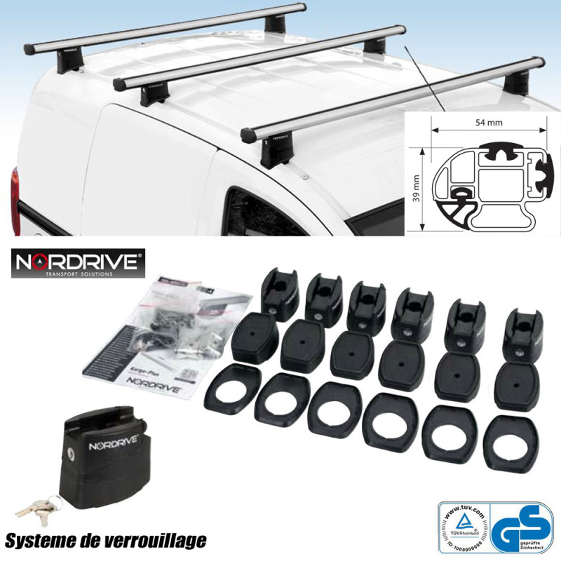 3 barres Aluminium Opel Combo Life A partir de 2018 Chassis : L2