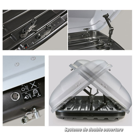 Coffre de toit TUKTUK 340 Litres Noir et barres de toit Bmw X5 F15 2013 à 2018