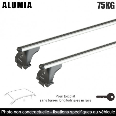 Barres aluminium pour Audi A3 Sportback 5 portes 2012 à 2020.Fixation sur point ancrage d'origine Sans toit ouvrant