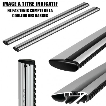 Barres aluminium pour Citroen C4 Cactus Tous Types 2014 à 2020. Fixation sur barres longitudinales