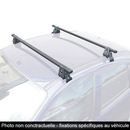 Barres de toit en acier pour Dacia Logan 4 portes 2008 à 2012 Fixation sur point ancrage d'origine