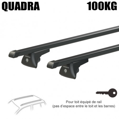 Barres acier pour Fiat Panda Tous Types A partir de 2012.Fixation sur Rails