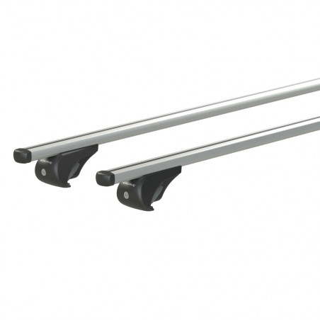 Barres aluminium pour Skoda Roomster Tous Types 2006 à 2015. Fixation sur barres longitudinales