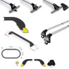 Barres aluminium pour Ssangyong Korando Tous Types A partir de 2019. Fixation sur barres longitudinales