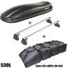 Coffre de toit Marlin 530 Litres Noir - barres de toit - sacs de coffre Citroen Grand C4 Spacetourer Tous Types A partir de 2018