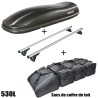 Coffre de toit Marlin 530 Litres Noir - barres de toit - sacs de coffre Ford Gran Tourneo Connect Tous Types A partir de 2022