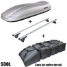Coffre de toit Marlin 530 L GRIS - barres de toit - sacs de coffre Alfa Romeo Stelvio Avec toit panoramique A partir de 2017