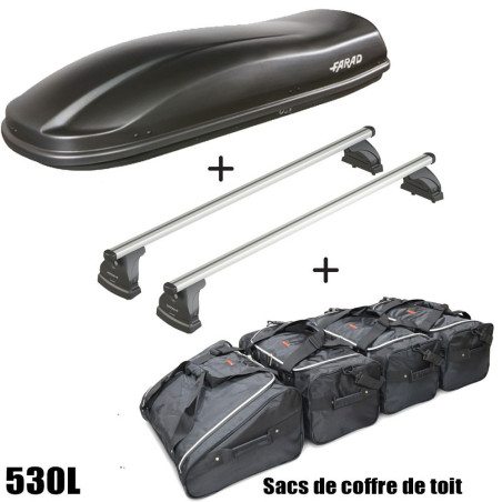 Coffre de toit Marlin 530 Litres Noir - barres de toit - sacs de coffre Land Rover Discovery Sport 5 portes A partir de 2015