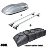 Coffre de toit Marlin 400 Litres GRIS - barres de toit - sacs de coffre Dacia Logan MCV Stepway 5 portes - A partir de 2017