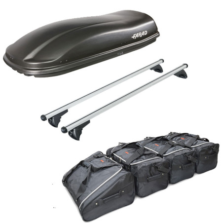 Coffre de toit Marlin 480 Litres noir - barres de toit - sacs de coffre Dacia Logan MCV Stepway 5 portes A partir de 2017