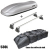 Coffre de toit Marlin 530 Litres GRIS - barres de toit - sacs de coffre Abarth 695 Biposto Tous types A partir de 2014
