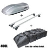 Coffre de toit Marlin 400 Litres GRIS - barres de toit - sacs de coffre Toyota Corolla Touring Sport A partir de 2020