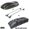 Coffre de toit Marlin 400 Litres noir - barres de toit - sacs de coffre Volkswagen Golf Plus 5 portes - 2005 à 2009