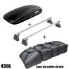 Coffre de toit CRUB 430 Litres Noir - barres de toit - sacs de coffre Renault Clio 5 portes Generation 2019 à 2020