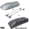 Coffre de toit Marlin 480 Litres GRIS - barres de toit - sacs de coffre Mercedes Classe E Break A partir de 2016