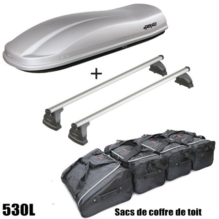 Coffre de toit Marlin 530 Litres GRIS - barres de toit - sacs de coffre Honda CR-V Tous Types A partir de 2018