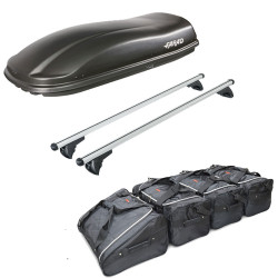 Coffre de toit Marlin 480 Litres noir - barres de toit - sacs de coffre Ssangyong Kyron Tous Types 2006 à 2011