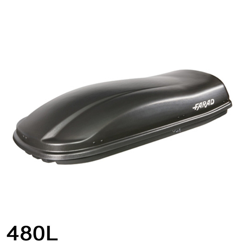 Coffre de toit Marlin 480 Litres noir - barres de toit - sacs de coffre Cupra Leon 5 portes A partir de 2020