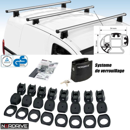 4 barres Aluminium Volkswagen Transporter T6 2015 à 2019 - Chassis : Court