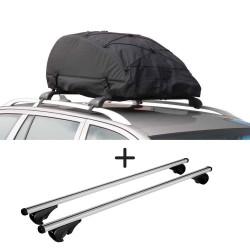 Coffre de toit Pliable 320 Litres Noir et barres de toit Subaru Forester Tous Types 2008 à 2013