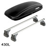 Coffre de toit CRUB 430 Litres Noir et barres de toit Bmw Serie 3 E46 2 portes 1999 à 2006