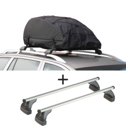 Coffre de toit Pliable 320 Litres Noir et barres de toit Abarth Punto 3 portes 2008 à 2011