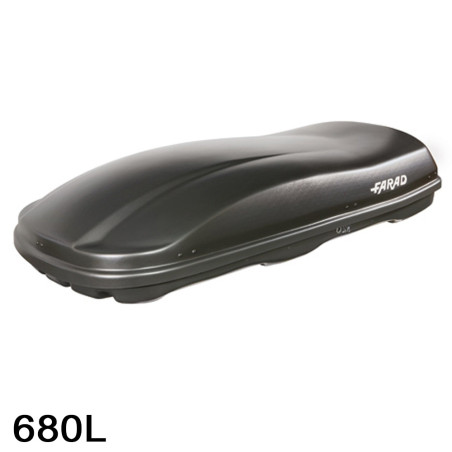 Coffre de toit Marlin 680 Litres Noir et barres de toit Kia Venga Tous Types 2010 à 2019