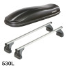 Coffre de toit Marlin 530 Litres Noir et barres de toit Hyundai i40 Break 2011 à 2019