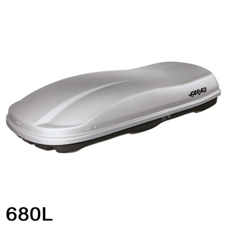 Coffre de toit Marlin 680 Litres GRIS et barres de toit Opel Omega Break 1994 à 2003