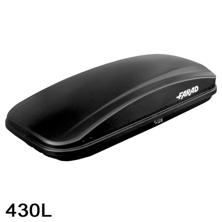 Coffre de toit CRUB 430 Litres Noir et barres de toit Peugeot 206 Break 2002 à 2007