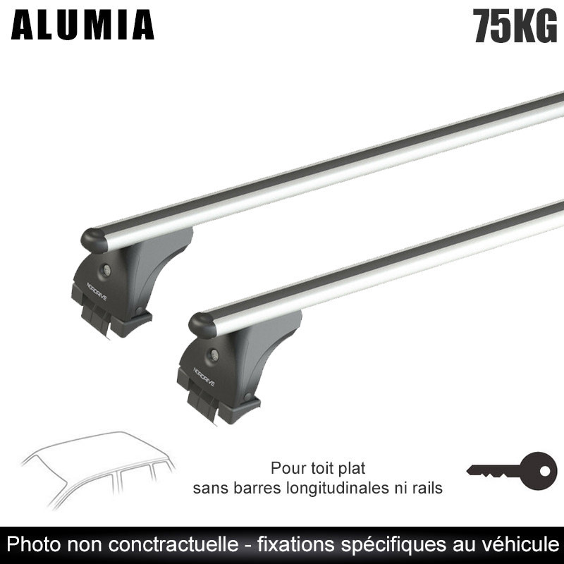 Coffre de toit CRUB 430 Litres Noir et barres de toit Mazda 2 5 portes 2003 à 2007