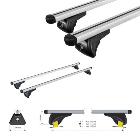Coffre de toit Marlin 480 Litres noir et barres de toit Audi A6 Break 2011 à 2018