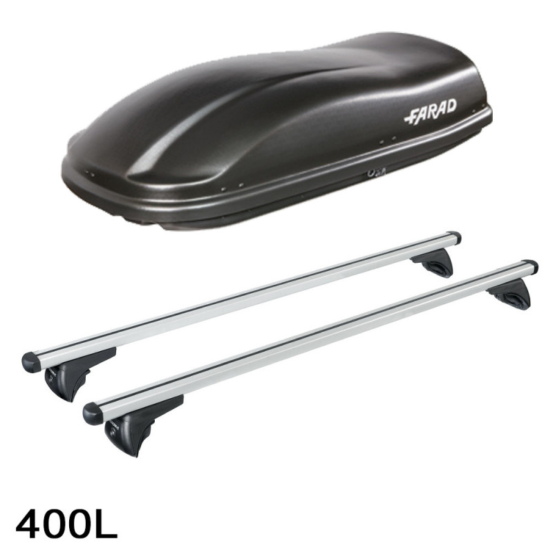 Coffre de toit Marlin 400 Litres noir et barres de toit Bmw X3 F25 - 2010 à 2017