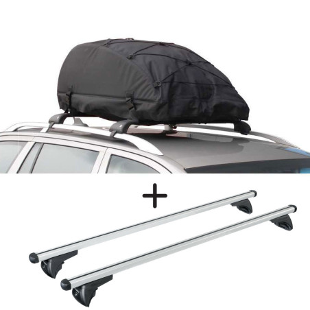 Coffre de toit Pliable 320 Litres Noir et barres de toit Bmw X1 E84 2009 à 2015