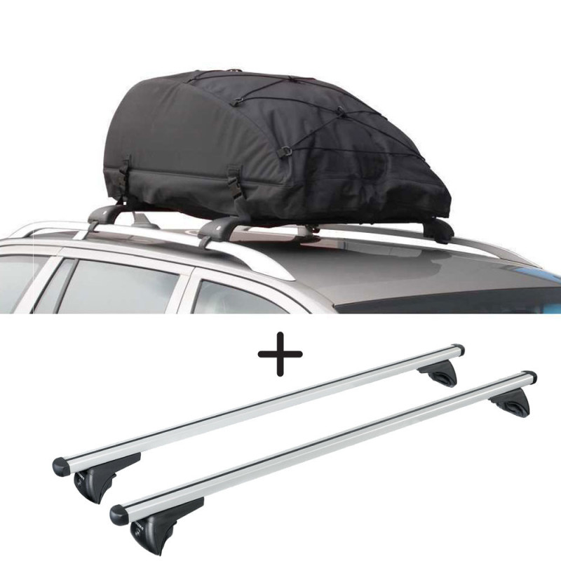Coffre de toit Pliable 320 Litres Noir et barres de toit Bmw X3 F25 2010 à 2017