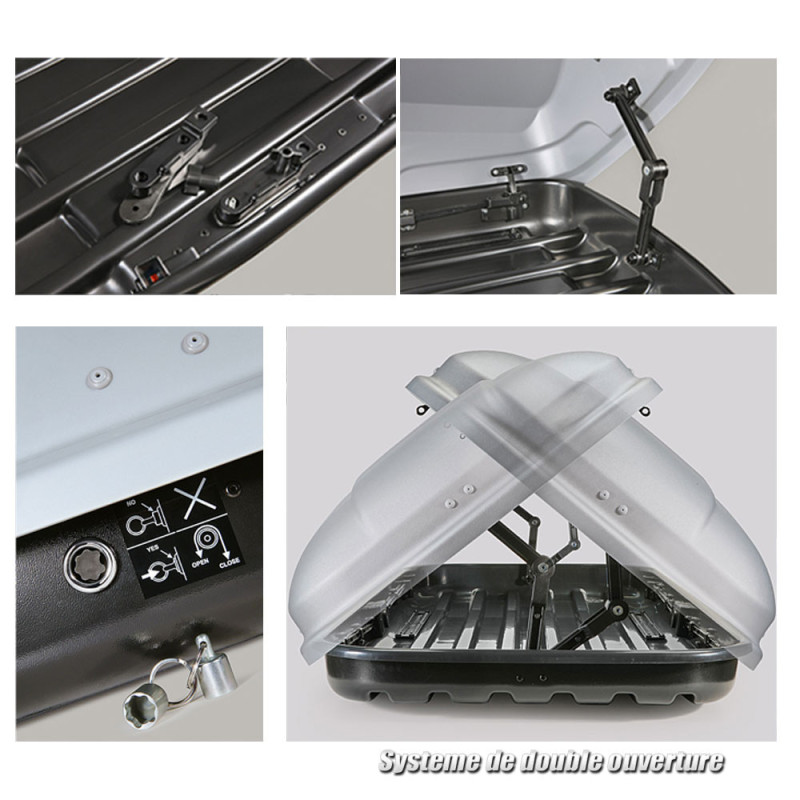 Coffre de toit CRUB 430 Litres Noir et barres de toit Bmw X1 E84 2009 à 2015