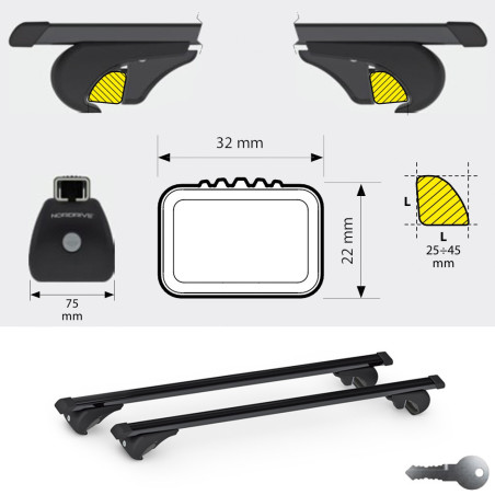 Barres De Toit Transversales Pour Suzuki Jimny MK3 (1998-2018) - Marque Turtle, Amovibles