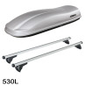 Coffre de toit Marlin 530 Litres GRIS et barres de toit Audi A6 Break 2005 à 2011