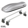 Coffre de toit Marlin 530 Litres GRIS et barres de toit Mercedes CLA Shooting Brake Break A partir de 2019