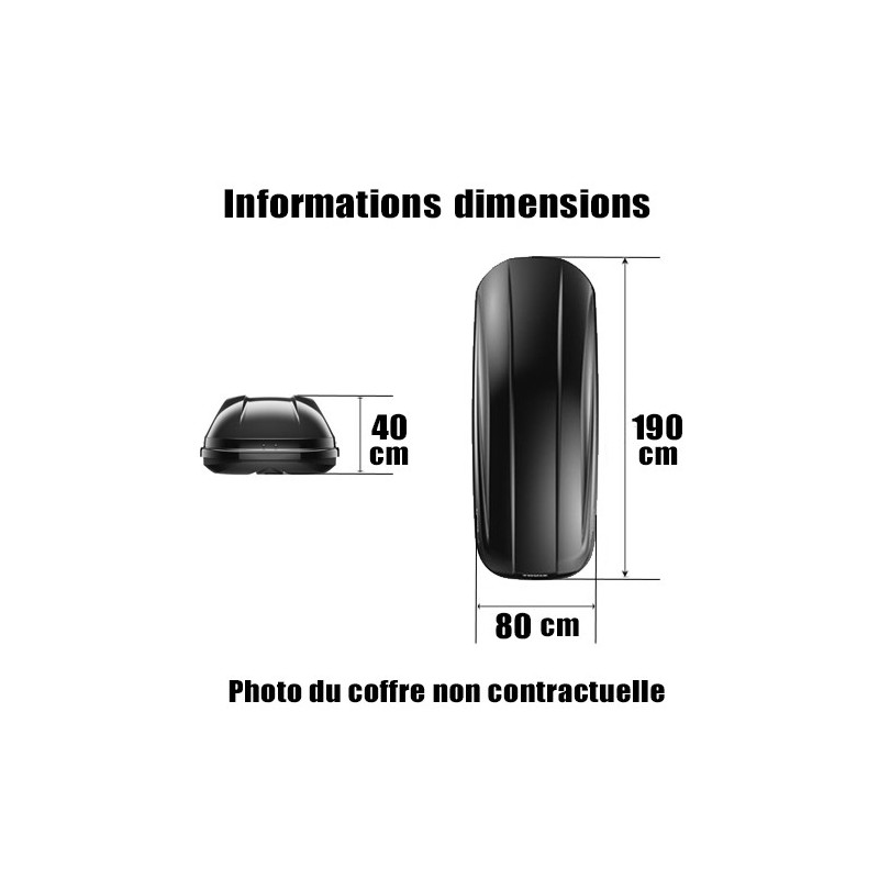 Coffre de toit Marlin 480 Litres GRIS et barres de toit Bmw X5 E53 2003 à 2007