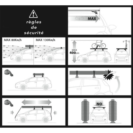 Coffre de toit Marlin 480 Litres noir et barres de toit Audi A4 Break 2001 à 2003